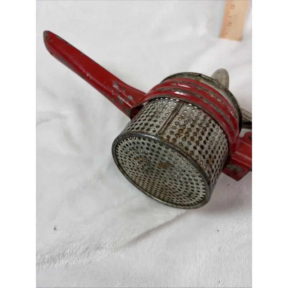 Potato Ricer Masher/ Decor Red Metal Handle Areas of use Retro Functional Vintag
